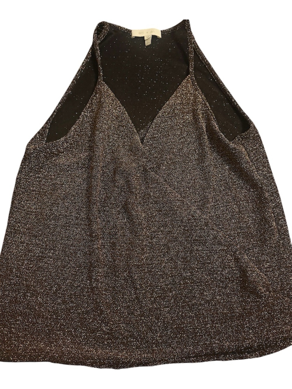 Sparkle V-Neck Camisole Tank Top - Black